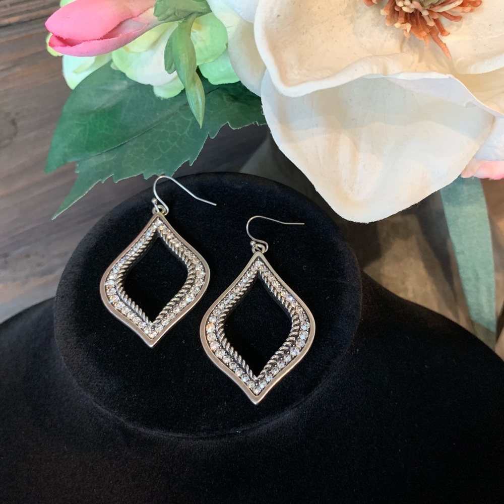 Silver Rhinestone Earrings by Montana Silversmiths